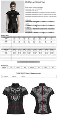 WT-1004TDF Gothic Shirts Lace Mesh Ruffled High Neck Top
