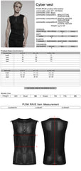 WT-1017BXM Edgy Black Punk Vests with Stud Accents for Men