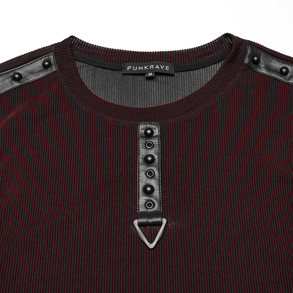 WT-1017BXM Edgy Black Punk Vests with Stud Accents for Men