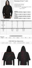 WT-1047TCM Gothic Hooded Punk T-Shirts with Rivet Accent Design