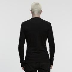 WT-1049TCM Edgy Gothic Punk T-Shirts with Studded Leather Accents