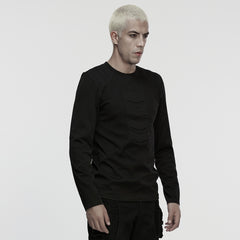 WT-1050TCM Gothic Punk T-Shirts Black Tactical Long Sleeve Tee