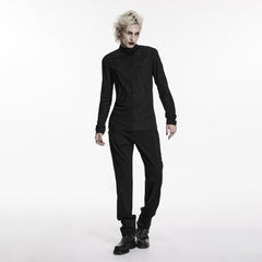 WT-1109TCM Black Lace High Neck Gothic Sweater Elegant Design