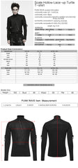 WT-1125TCM Gothic Punk T Shirts with Textured Snake Pattern and Lace Up Sleeves