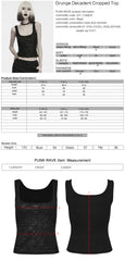 WT-1156BXF Gothic Black Lace Tank Punk T Shirts for Women