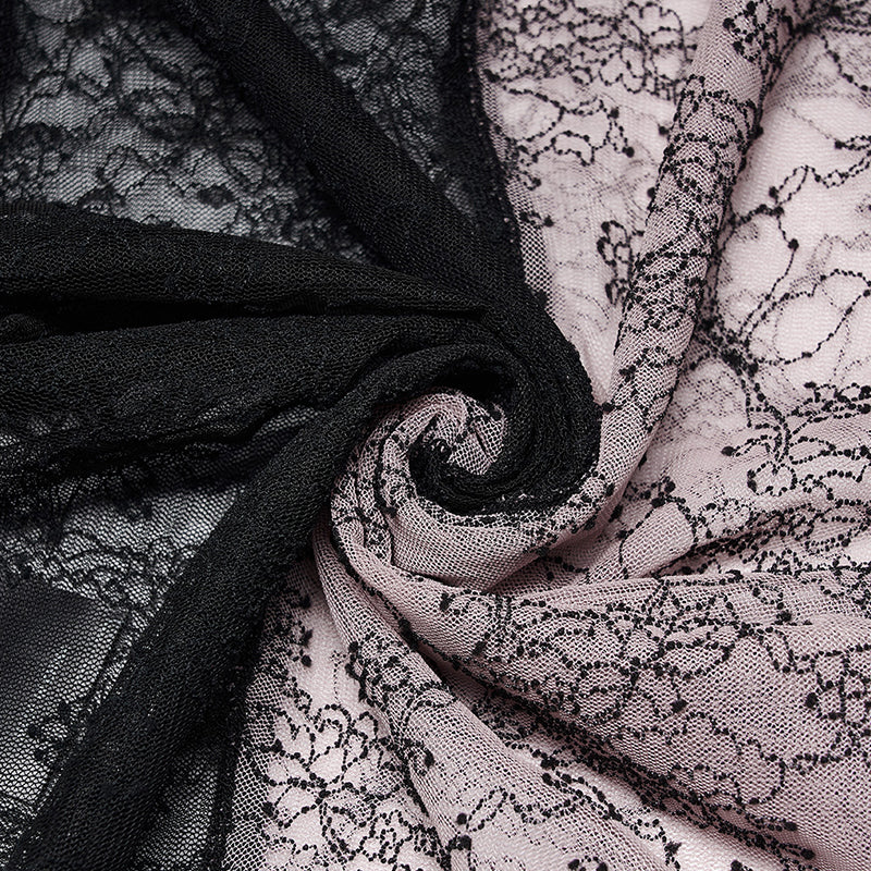 WT-727TCF Gothic simple spliced lace T-shirt -  Punk Rave Clothing