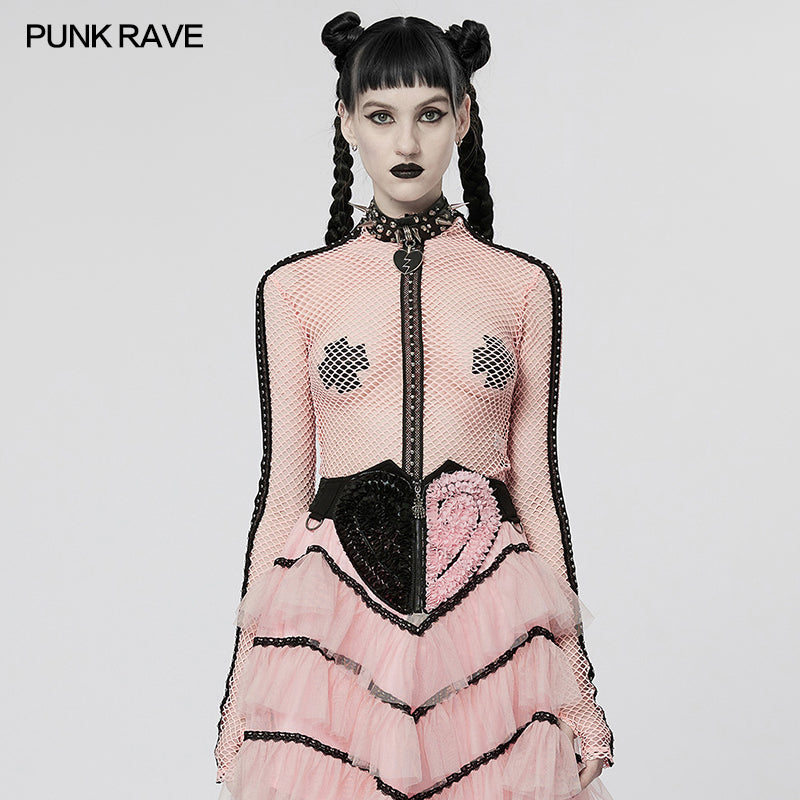 Punk Rave WT-760TCF Sexy Elastic Mesh T-shirt