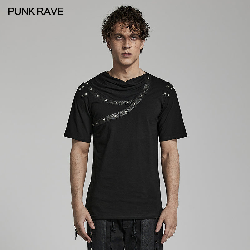 WT-792TDM Punk daily drop collar T-shirt