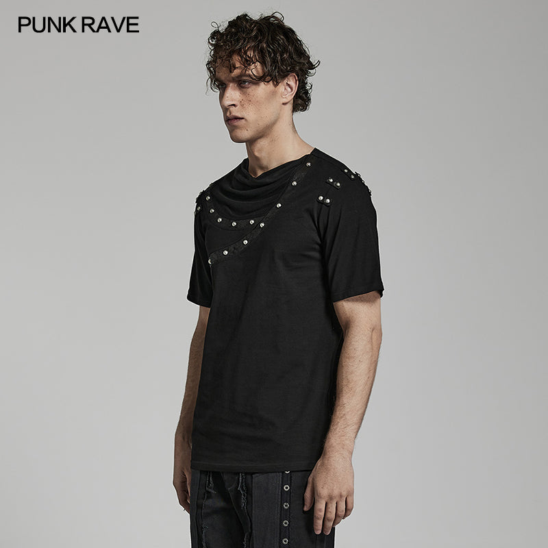 WT-792TDM Punk daily drop collar T-shirt