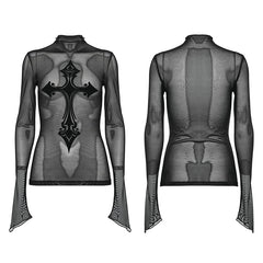 WT-828TCF Goth stand collar Sexy T-Shirt