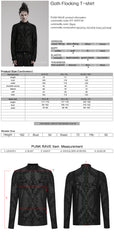 WT-830TCM Gothic T-Shirts Black Velvet Patterned Long Sleeve Top