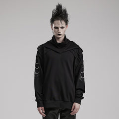 WT-844WYM Gothic Hooded Punk Sweater with Ring Accents