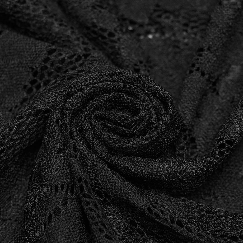 WT-847BXF Sleeveless Gothic Lace Crop Top Floral Patterned Design?-??Punk Rave Clothing