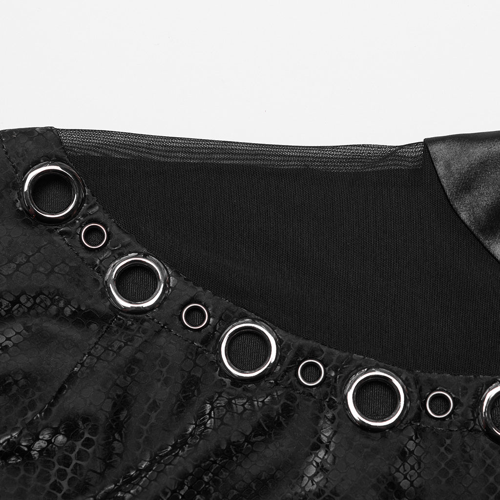 WT-849BXF Gothic Mesh Sleeveless Top with Metallic Rivet Details