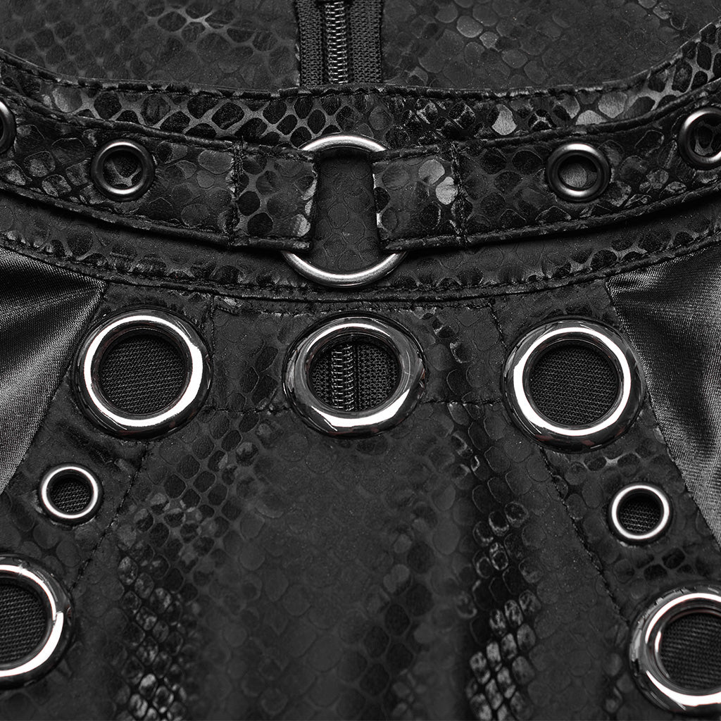 WT-849BXF Gothic Mesh Sleeveless Top with Metallic Rivet Details?-??Punk Rave Clothing