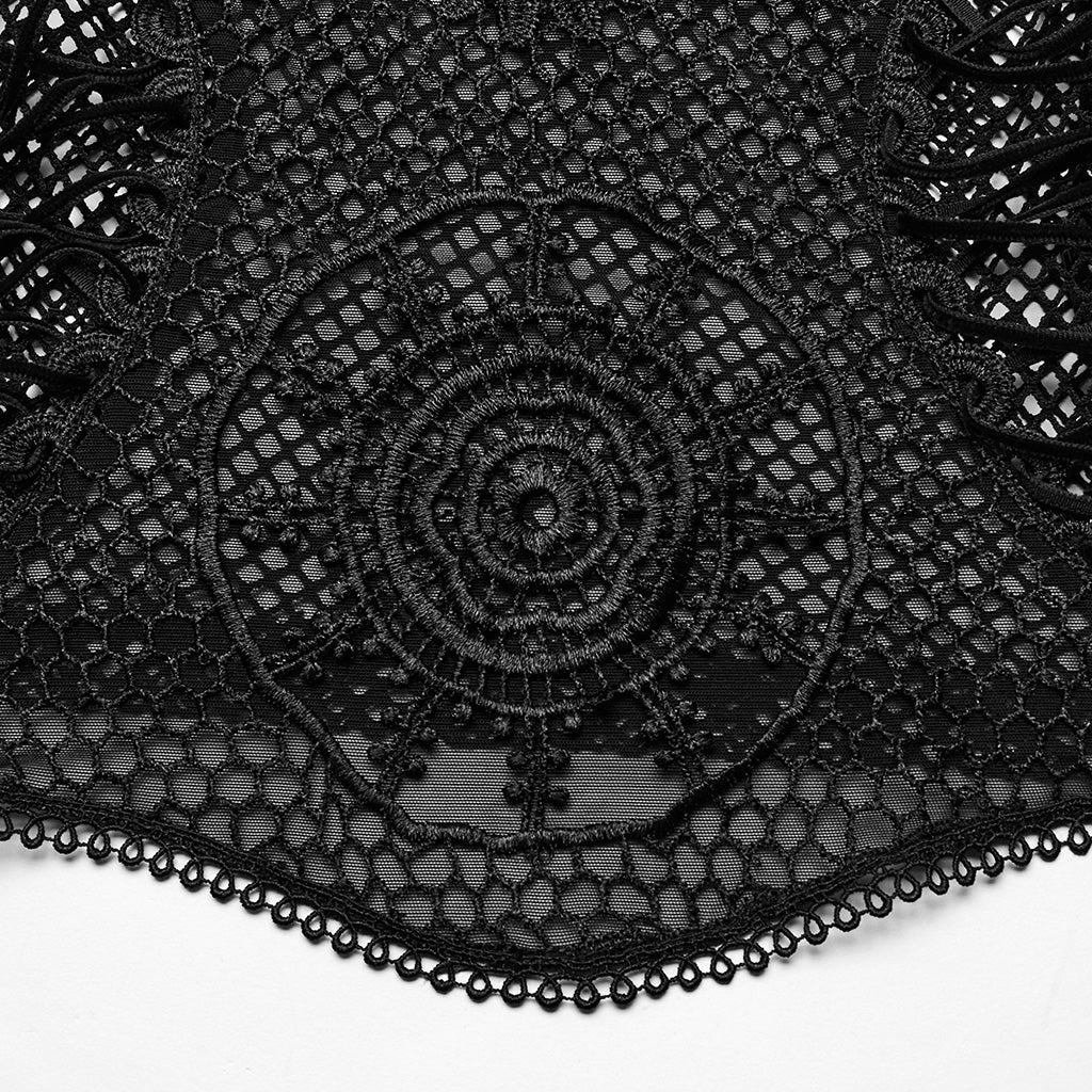 WT-858DDF Gothic Mesh Lace Tank Top With Intricate Mandala Design