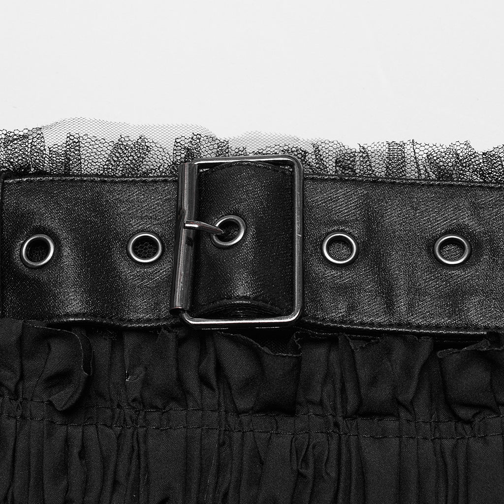 WT-860BXF Edgy Fringed Punk Corset with Faux Leather Belt Straps?-??Punk Rave Clothing