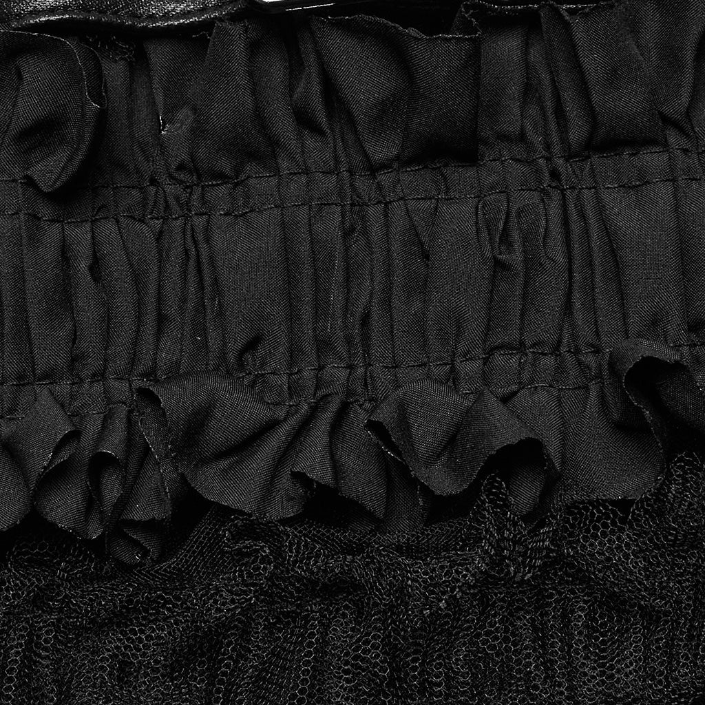 WT-860BXF Edgy Fringed Punk Corset with Faux Leather Belt Straps?-??Punk Rave Clothing