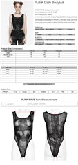 WT-871DQF Gothic Mesh See-Through black Lace Bodysuit Punk Accessories