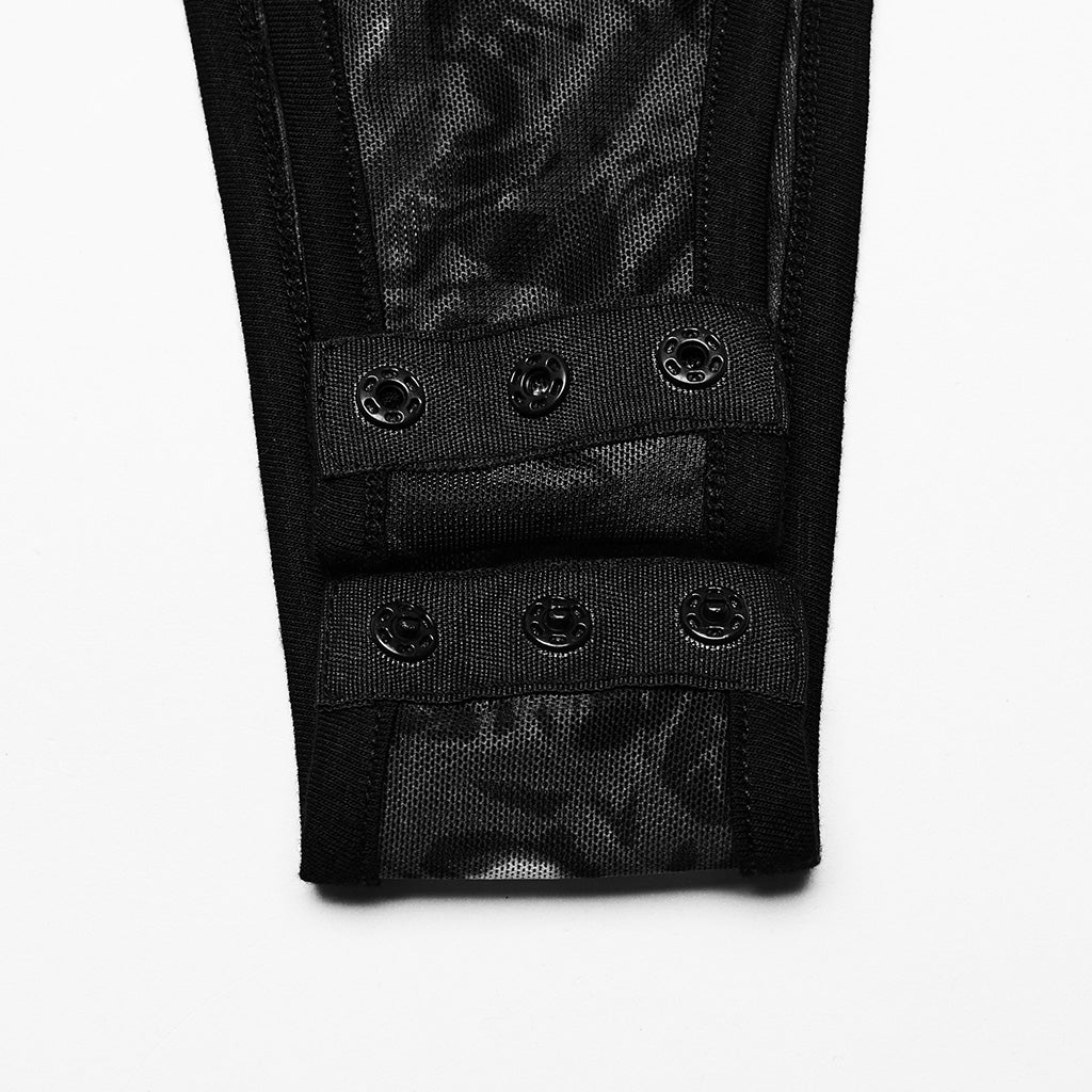 WT-871DQF Gothic Mesh See-Through black Lace Bodysuit Punk Accessories?-??Punk Rave Clothing