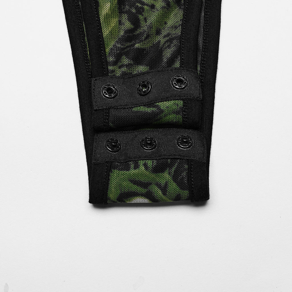 WT-871DQF Gothic Mesh See-Through black Lace Bodysuit Punk Accessories?-??Punk Rave Clothing