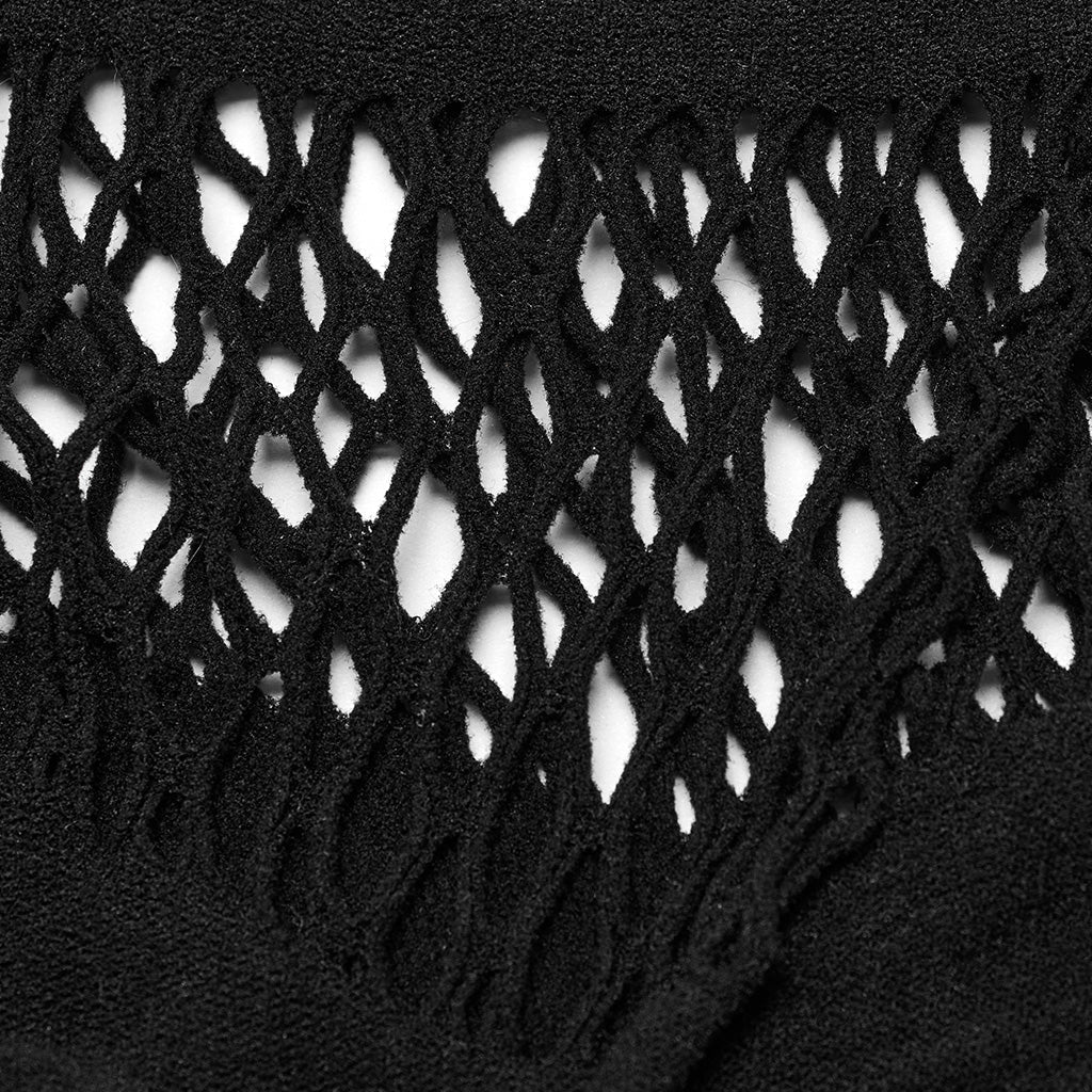 WT-886TCF Edgy Fishnet Off-Shoulder Long Sleeve Punk Shirt Set?-??Punk Rave Clothing