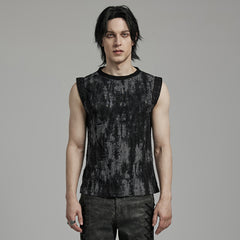 WT-887BXM Mens Gothic Grunge Sleeveless Distressed Tank Top