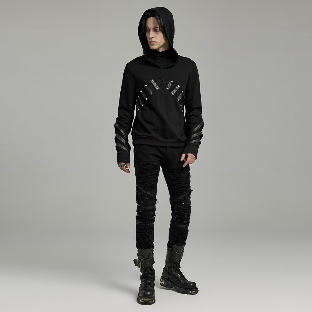 WT-889WYM Gothic Punk Sweater with Edgy Rivet Details?-??Punk Rave Clothing