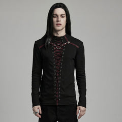 WT-896TCM Gothic Lace-Up Long Sleeve Punk T-Shirts for Men