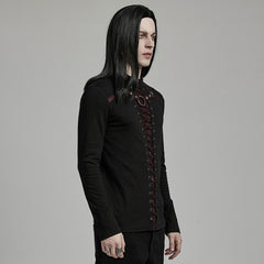 WT-896TCM Gothic Lace-Up Long Sleeve Punk T-Shirts for Men