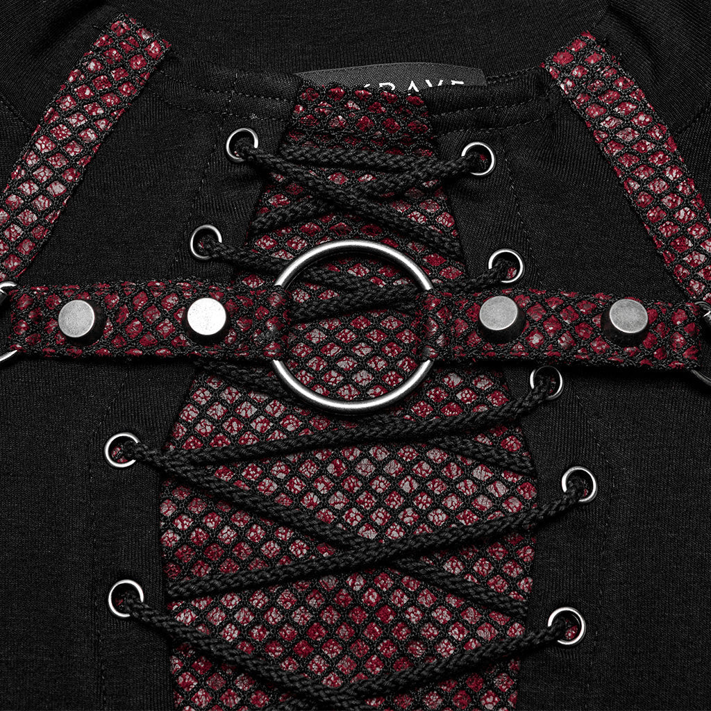 WT-896TCM Gothic Lace-Up Long Sleeve Punk T-Shirts for Men?-??Punk Rave Clothing