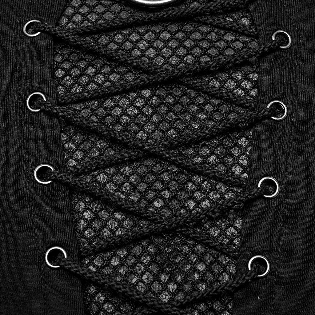 WT-896TCM Gothic Lace-Up Long Sleeve Punk T-Shirts for Men?-??Punk Rave Clothing