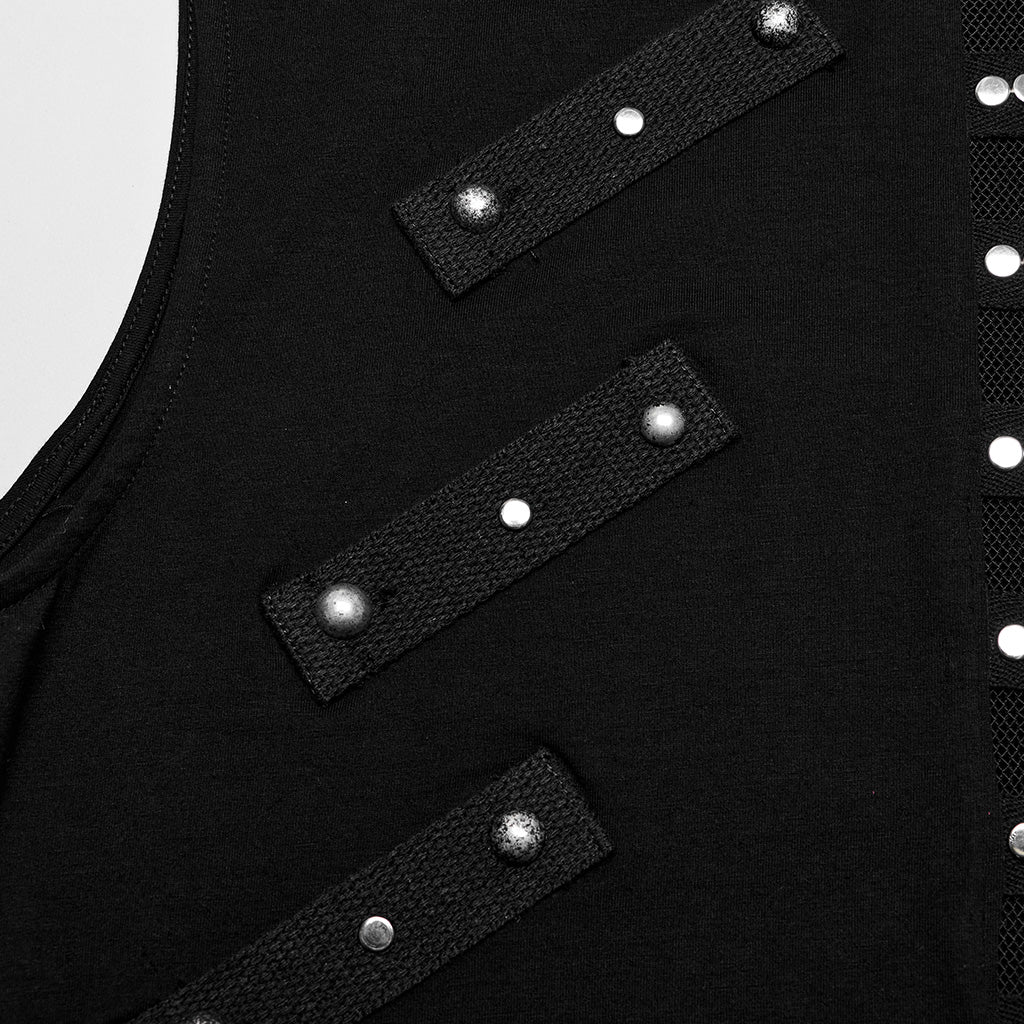 WT-899BXM Mens black Studded Gothic Punk Tank Top?-??Punk Rave Clothing