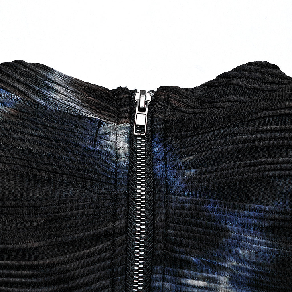 WT-903BXM Punk Shirts Neon Tie-Dye Sleeveless Edgy Rivet Accent Top