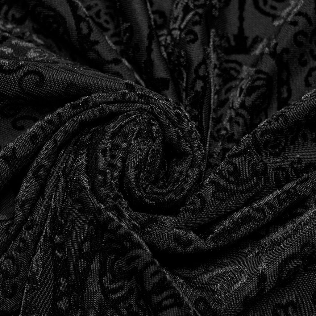 WT-907TCM Mens Gothic T-Shirt Intricate Lace Long Sleeve Top