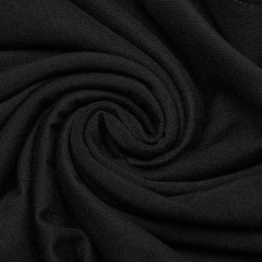 WT-916TCF Edgy Mesh Hooded black Punk T-Shirt with Intricate Patterns?-??Punk Rave Clothing