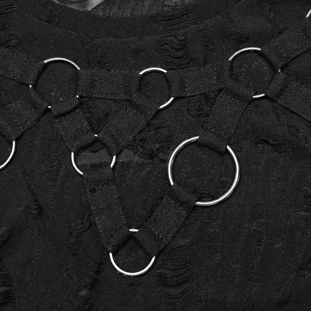 WT-920BXF Edgy Punk Vest with Eyelet and Ring Details