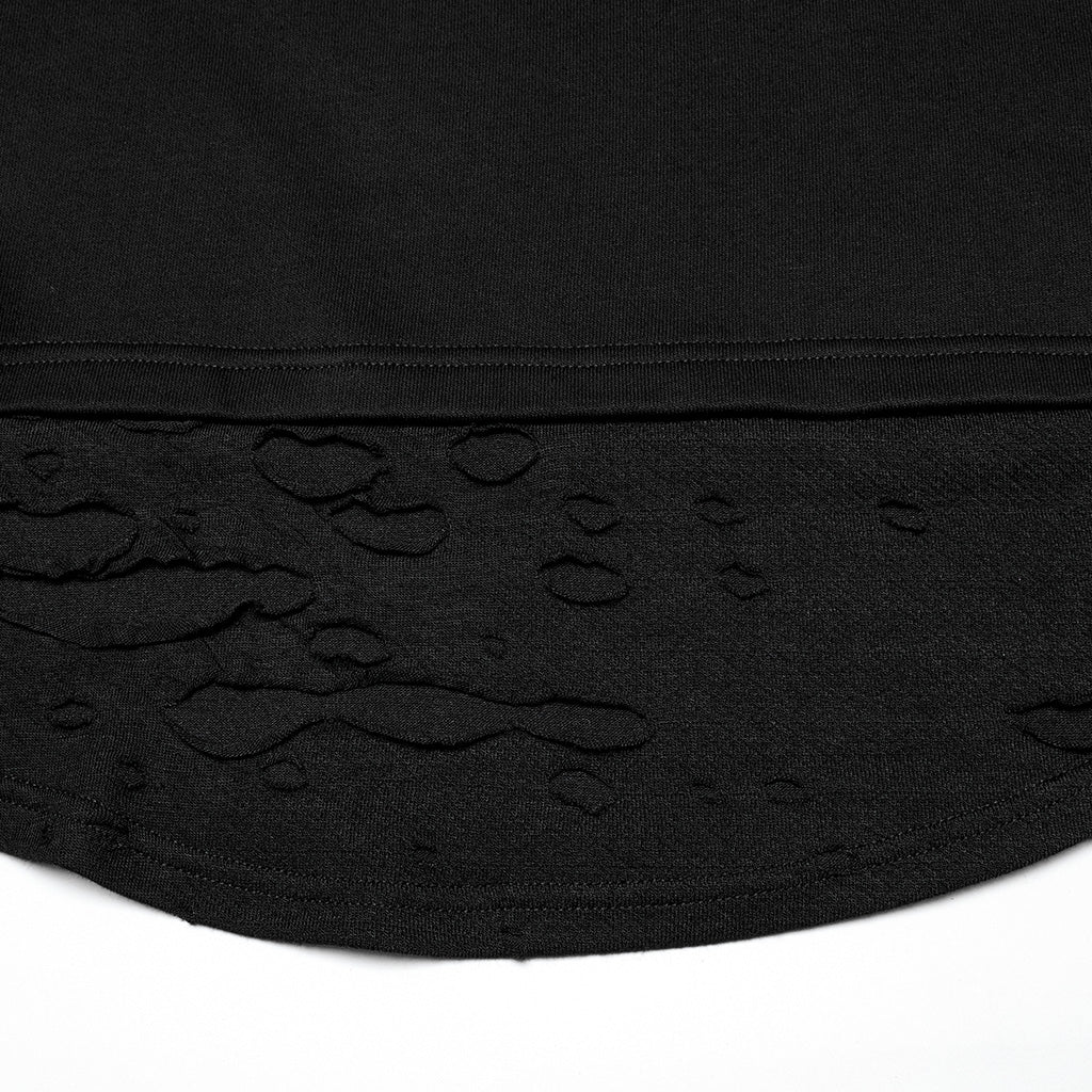 WT-930TCM Edgy Black Mesh Layered Punk T-Shirt?-??Punk Rave Clothing