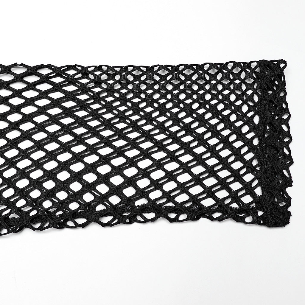 WT-930TCM Edgy Black Mesh Layered Punk T-Shirt?-??Punk Rave Clothing