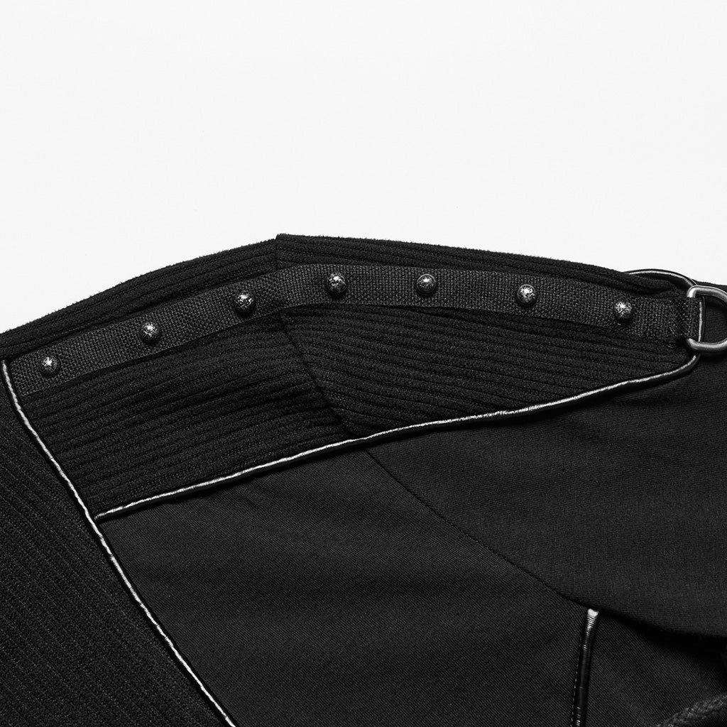 WT-931TCM Gothic Zippered Stand Collar Punk T-Shirts Men?-??Punk Rave Clothing