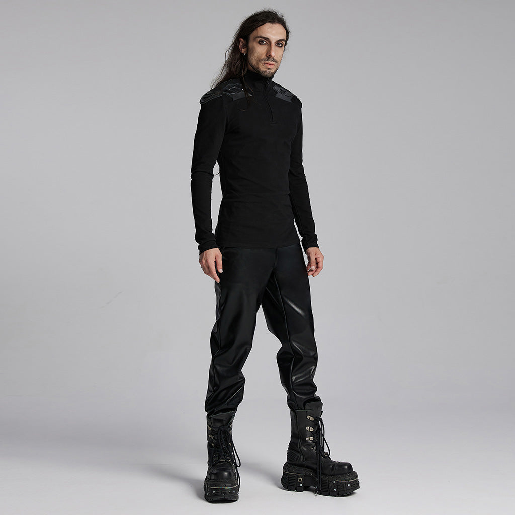 WT-933TCM Cyberpunk Long Sleeve Tactical Shoulder Detail T-Shirt?-??Punk Rave Clothing