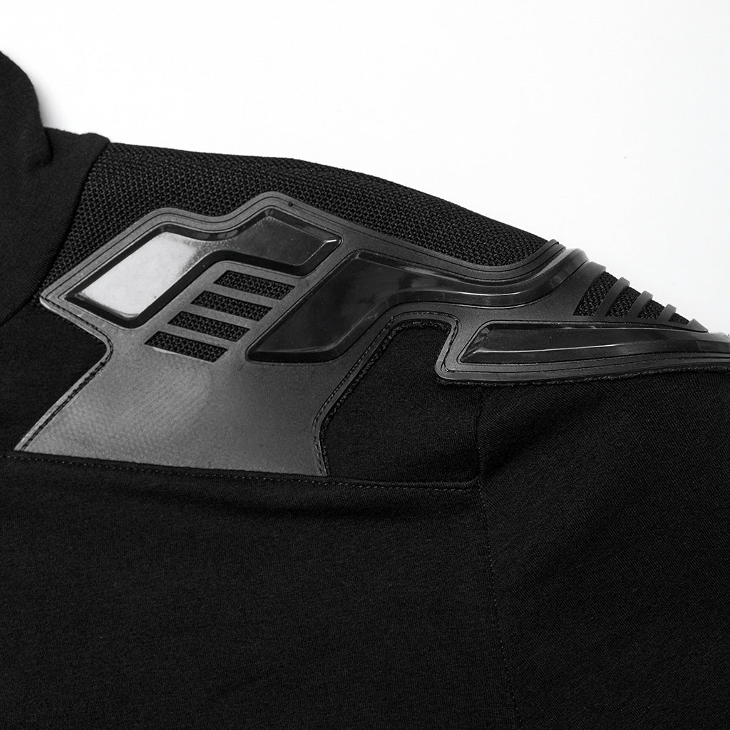 WT-933TCM Cyberpunk Long Sleeve Tactical Shoulder Detail T-Shirt?-??Punk Rave Clothing