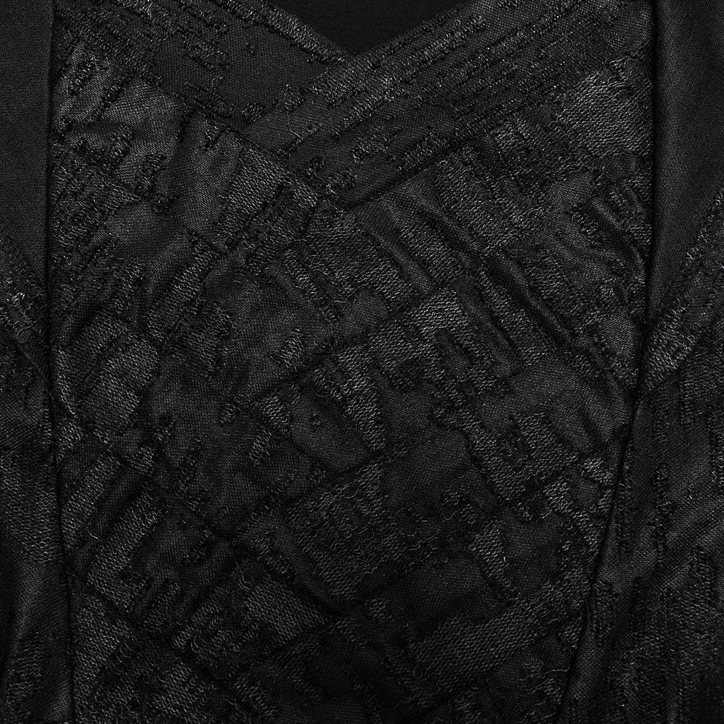 WT-937TCM Mens Gothic Crisscross Hooded Long Sleeve Punk T-Shirt?-??Punk Rave Clothing