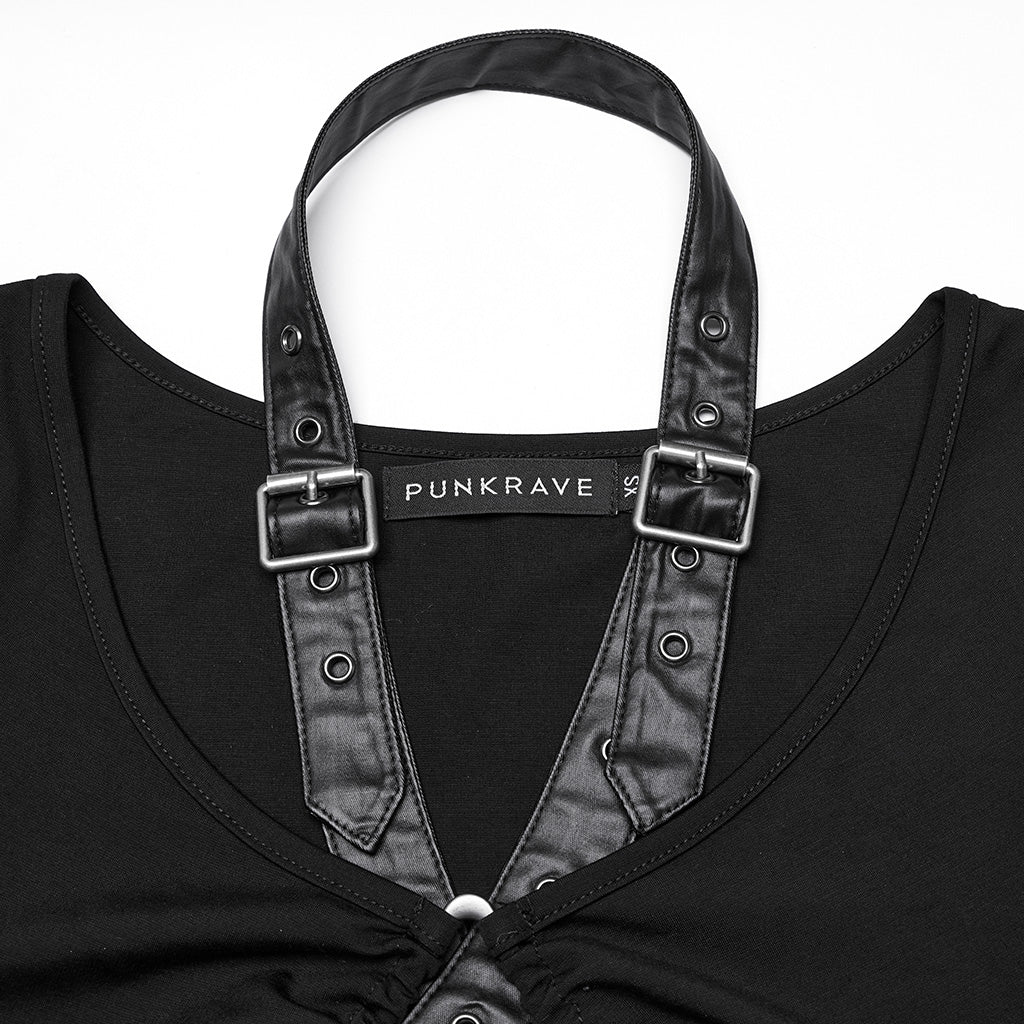 WT-962BXF Punk Vests Sleeveless Top with Strappy Harness Details