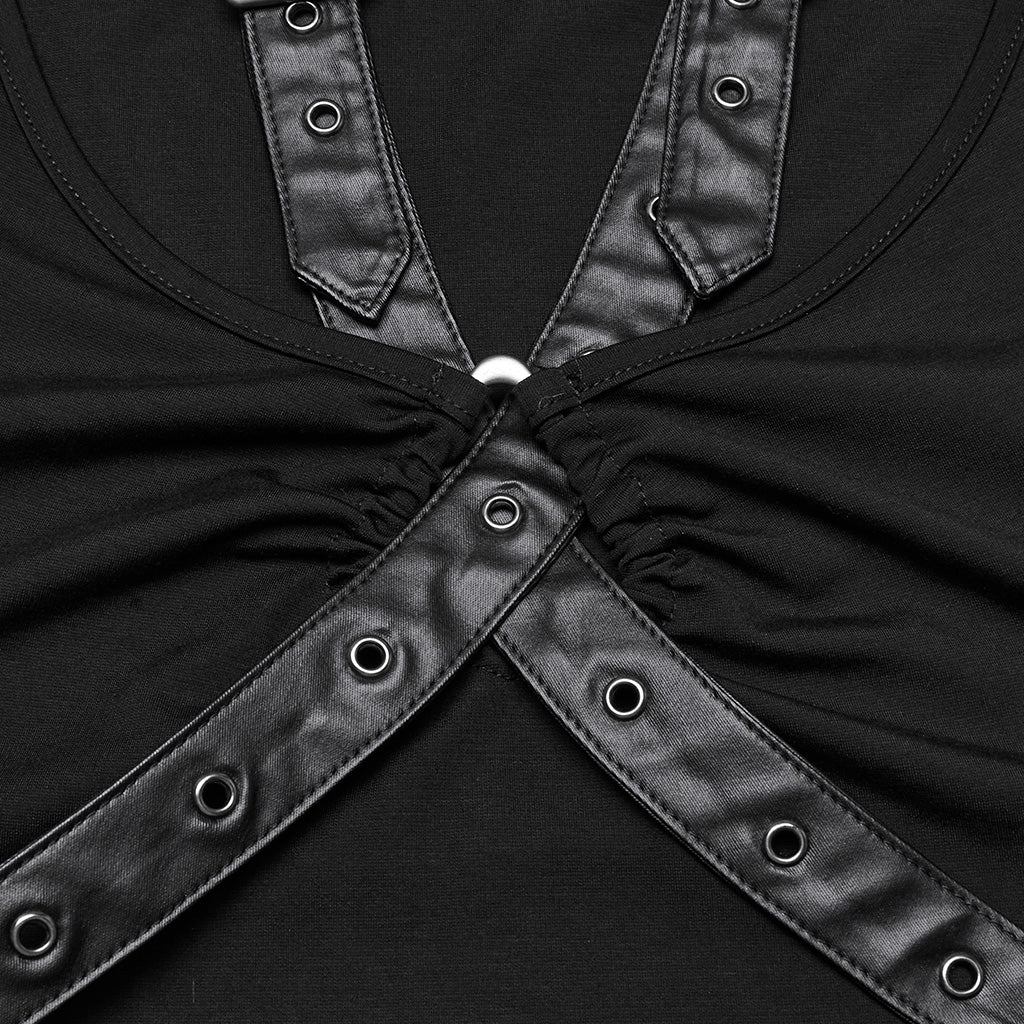WT-962BXF Punk Vests Sleeveless Top with Strappy Harness Details