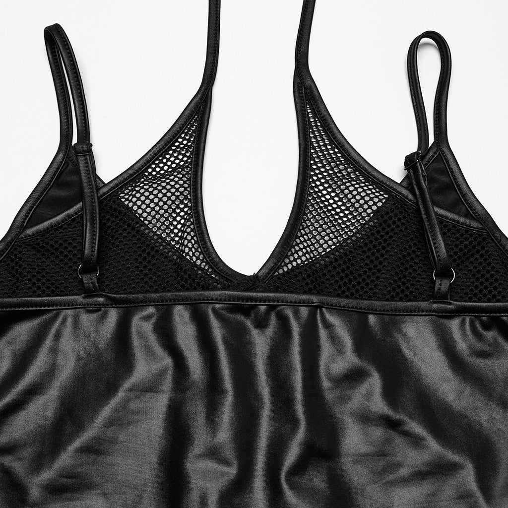 WT-984BXF Edgy Gothic Lace-Up Tank Top Punk Shirts Womens Fashion