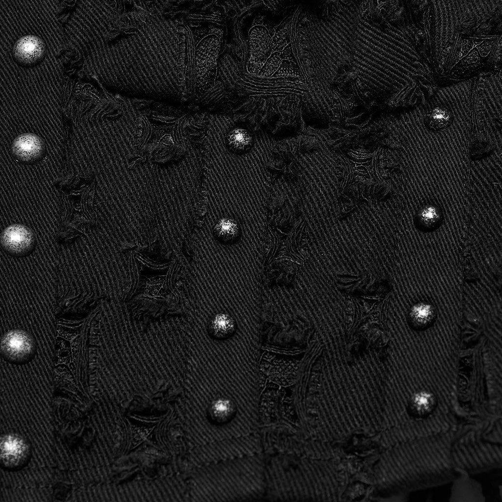 WT-987DQF Edgy Studded Punk Vest with Buckles and Straps Design