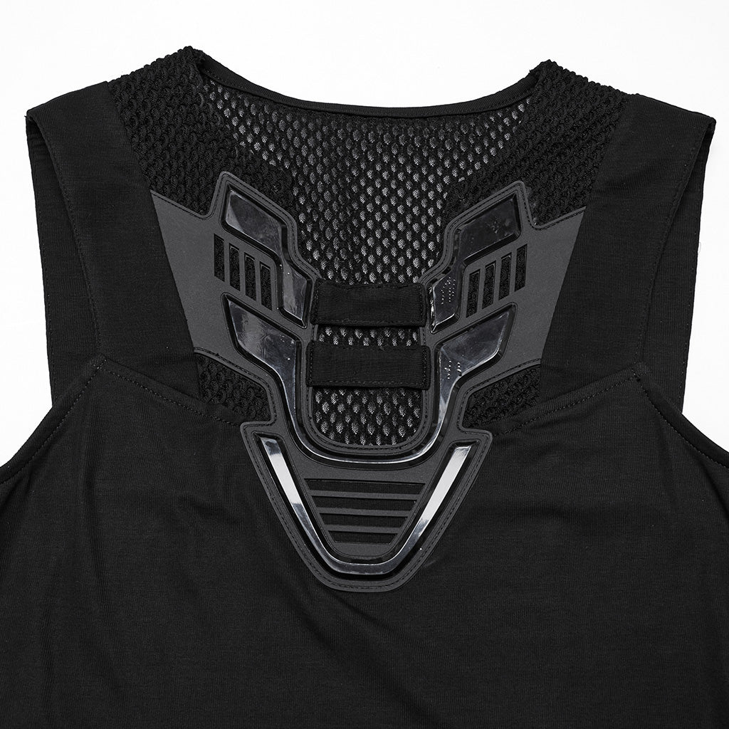WT-994TDF Edgy Black Cutout Punk Vests Gothic Sleeveless Design