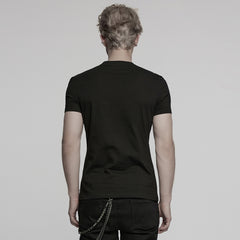 WT-997TDM Edgy Black Gothic Strap Design Punk T-Shirts Men?????????????????¨¬??????o???????????????¨¬????????????????????¨¬??????s Fashion
