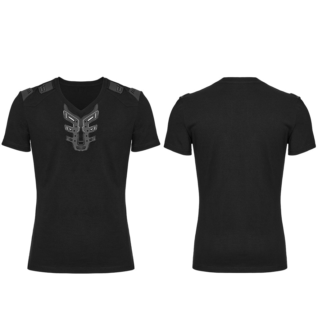 WT-997TDM Edgy Black Gothic Strap Design Punk T-Shirts Men?????????????????¨¬??????o???????????????¨¬????????????????????¨¬??????s Fashion